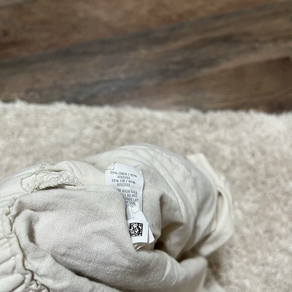 Aerie Versatile Beige Paperbag High Waisted Cargo Linen Blend Jogger Pants - Picture 6 of 6